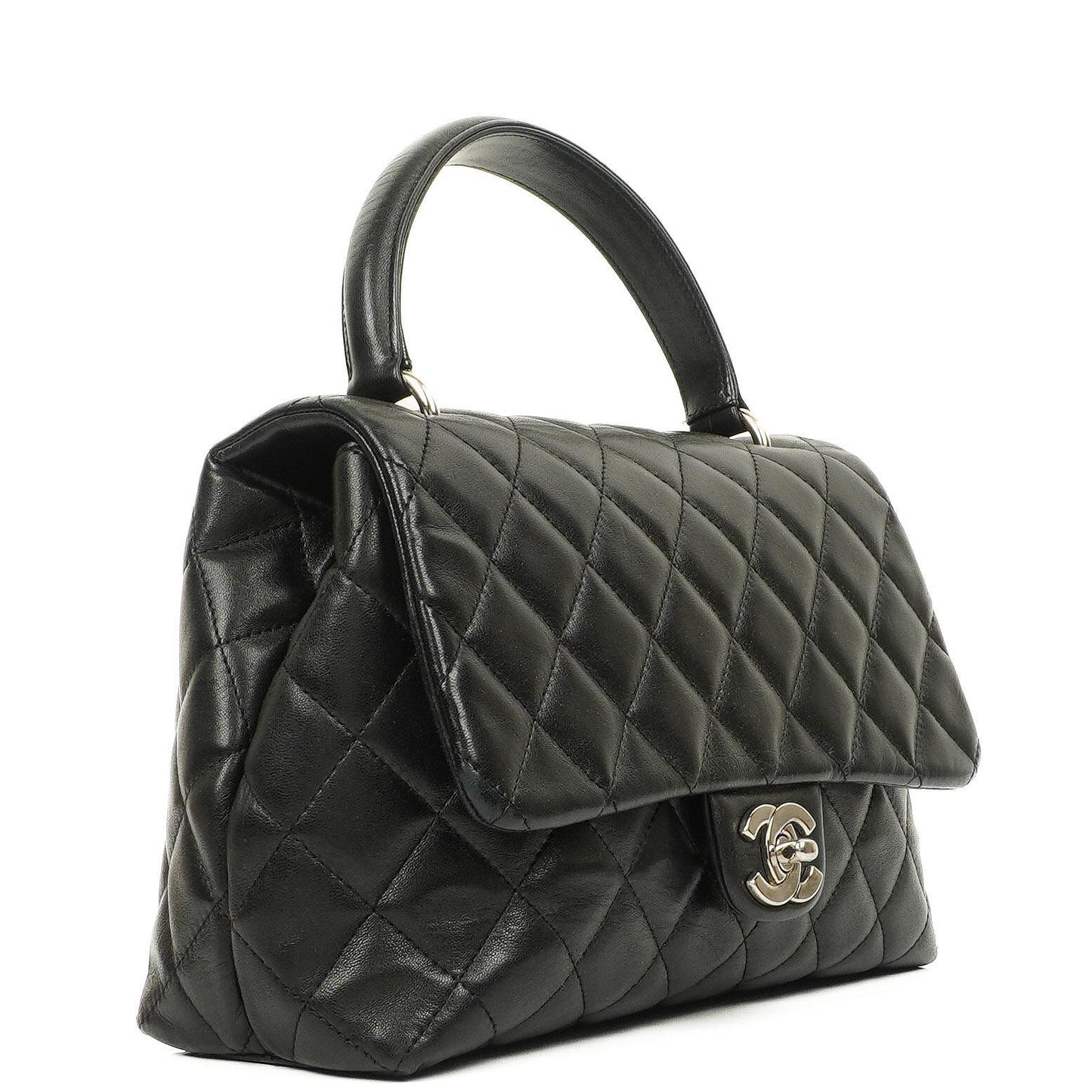 Chanel Kelly Medium aus schwarzem gestepptem Lammleder, 2005-2006