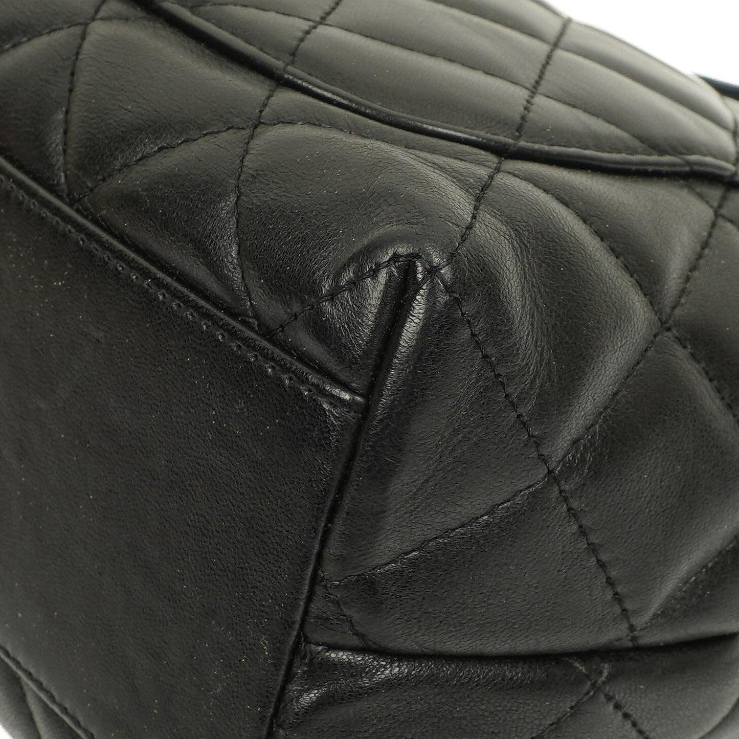 Chanel Kelly Medium aus schwarzem gestepptem Lammleder, 2005-2006