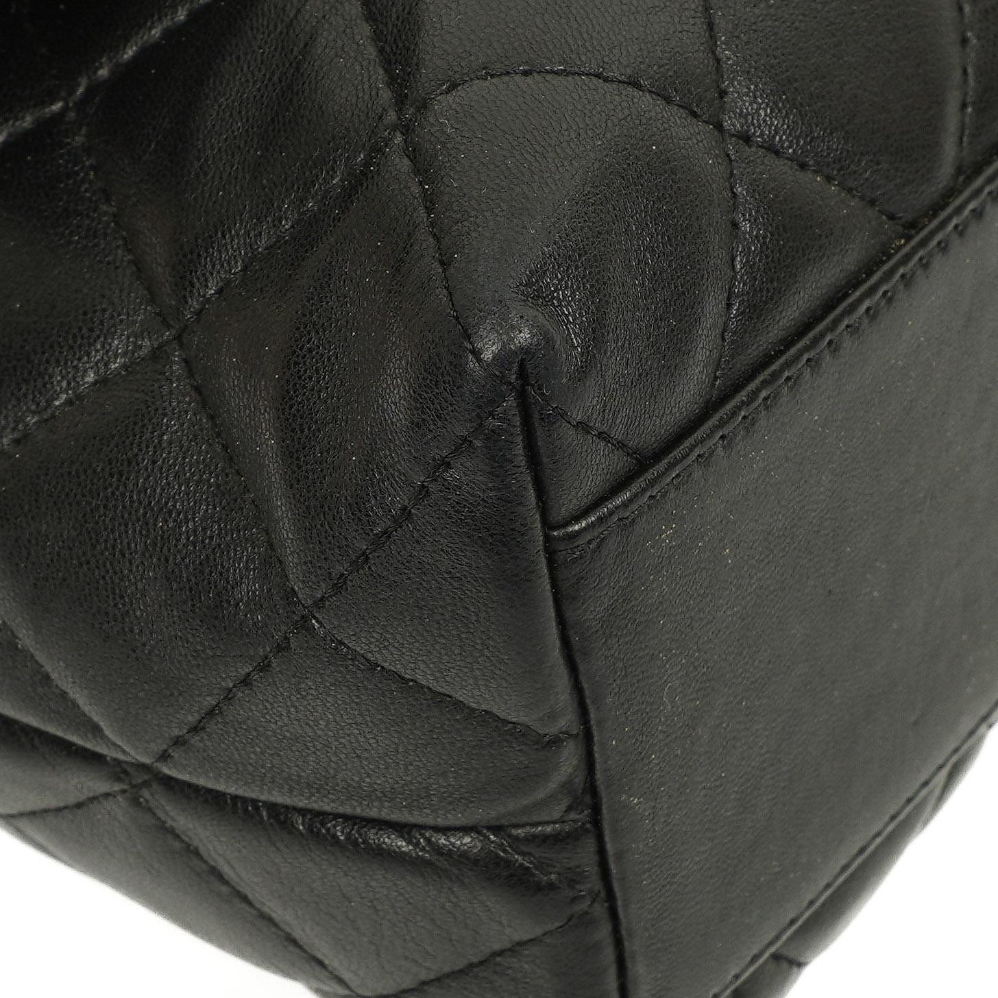 Chanel Kelly Medium aus schwarzem gestepptem Lammleder, 2005-2006