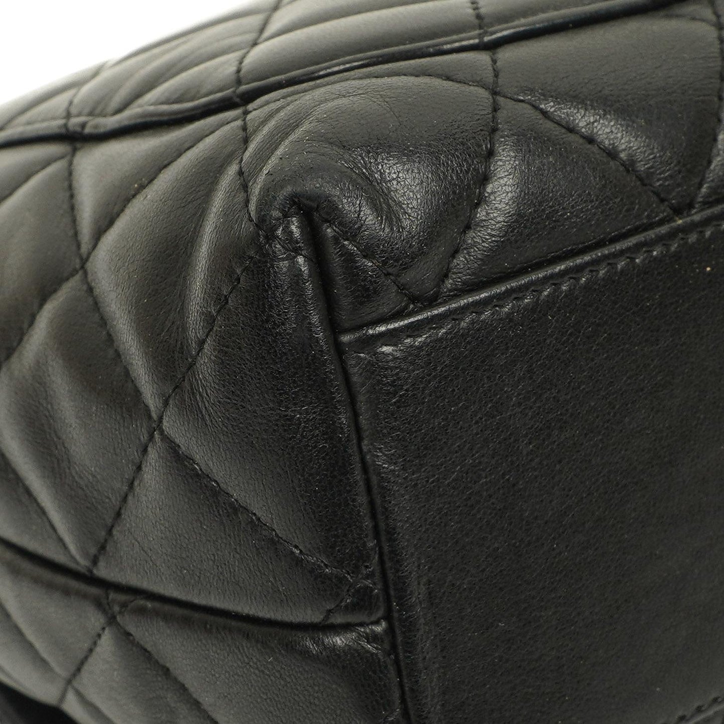 Chanel Kelly Medium aus schwarzem gestepptem Lammleder, 2005-2006