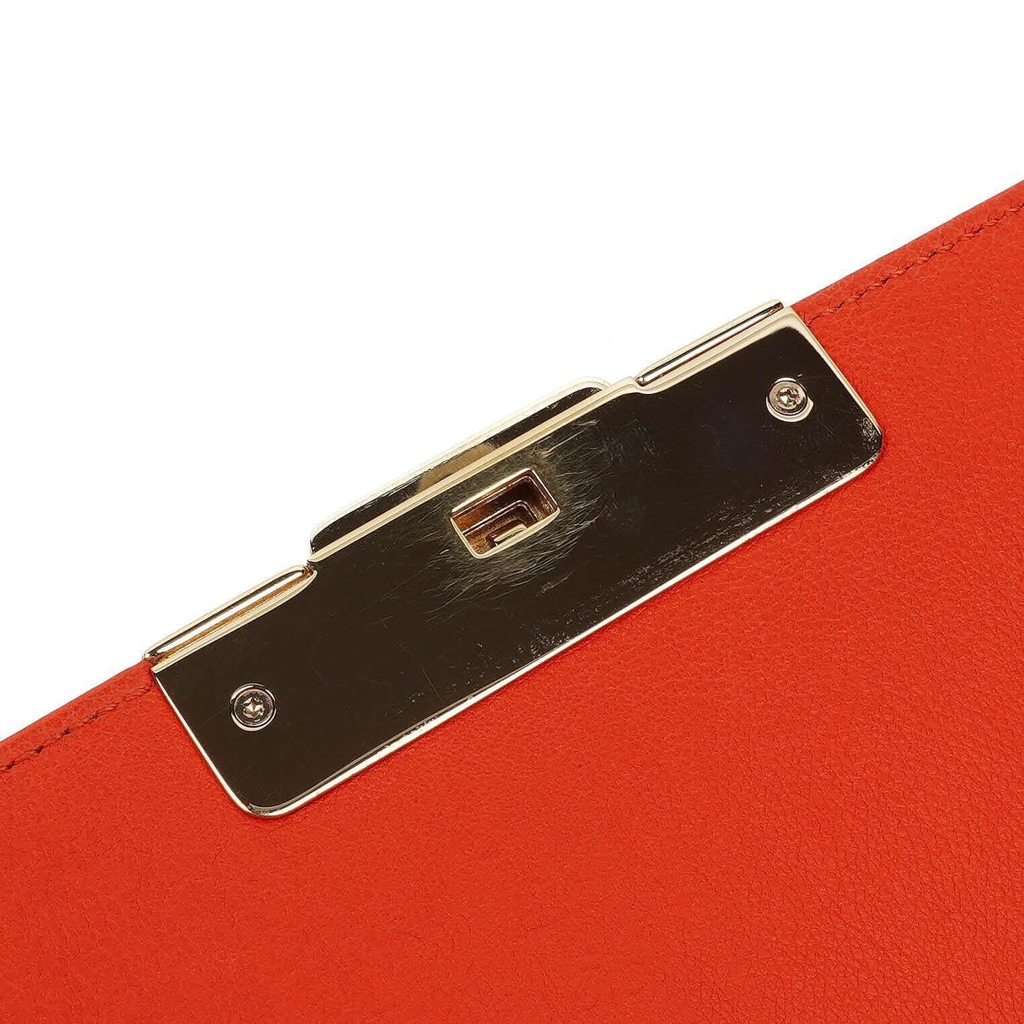 Chanel Label Click Flap Tasche aus rotem gestepptem Kalbsleder mit goldfarbenen Beschlägen