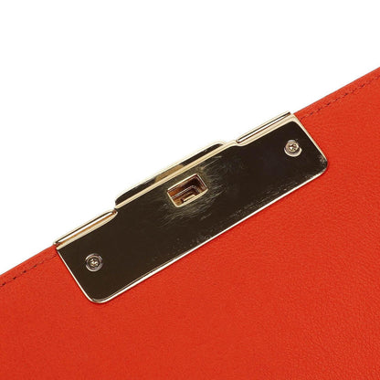 Chanel Label Click Flap Tasche aus rotem gestepptem Kalbsleder mit goldfarbenen Beschlägen