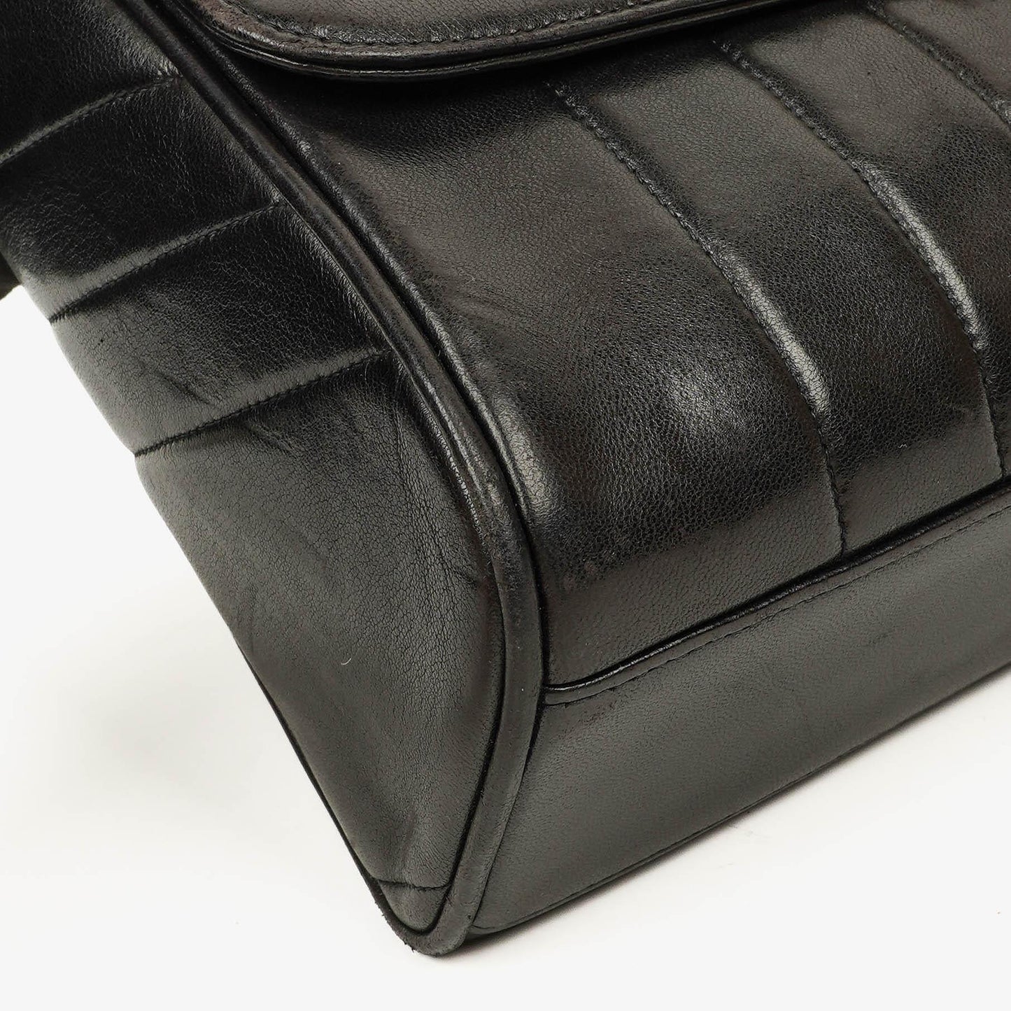 Chanel Lammleder Schwarz Vertikal Stepp Maxi CC Flap Schultertasche