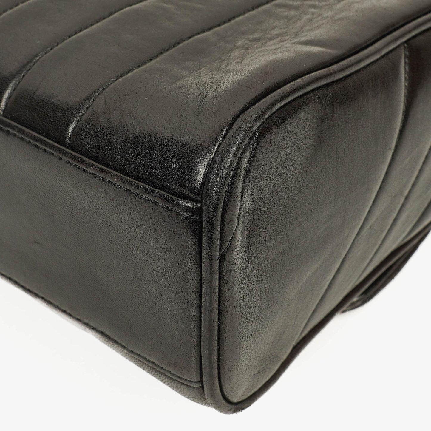 Chanel Lammleder Schwarz Vertikal Stepp Maxi CC Flap Schultertasche