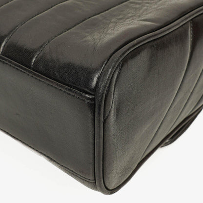 Chanel Lammleder Schwarz Vertikal Stepp Maxi CC Flap Schultertasche