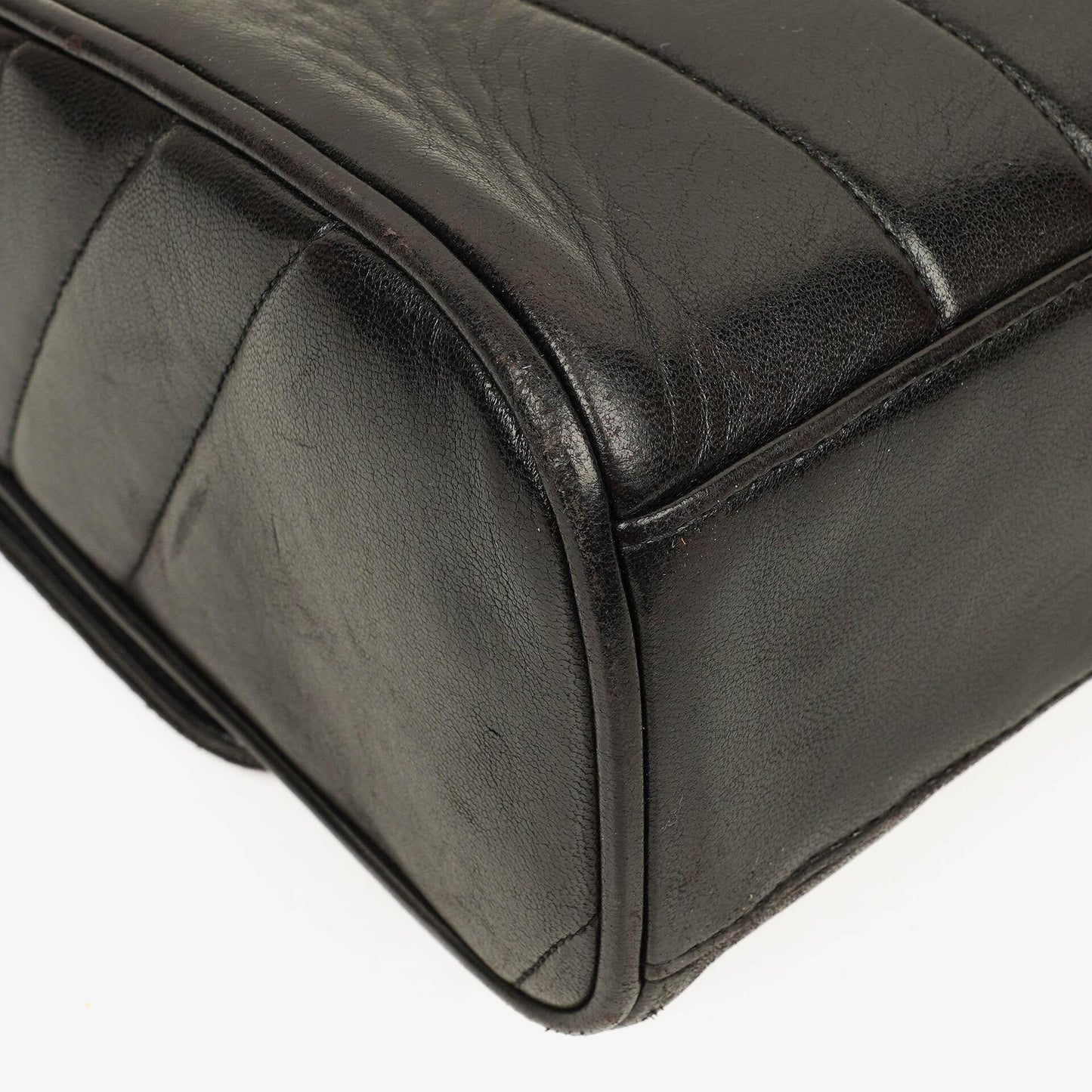 Chanel Lammleder Schwarz Vertikal Stepp Maxi CC Flap Schultertasche