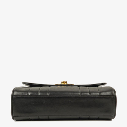 Chanel Lammleder Schwarz Vertikal Stepp Maxi CC Flap Schultertasche