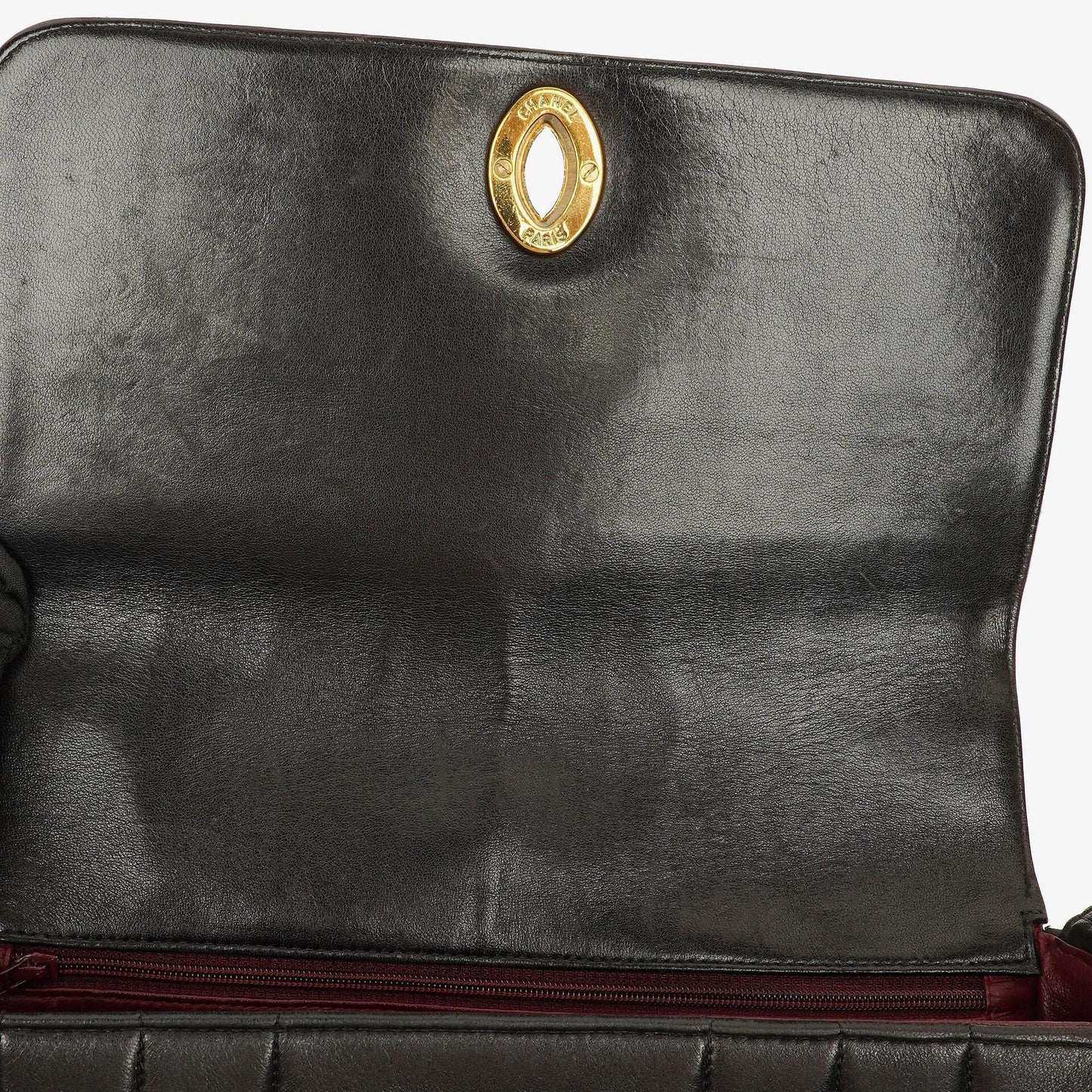 Chanel Lammleder Schwarz Vertikal Stepp Maxi CC Flap Schultertasche