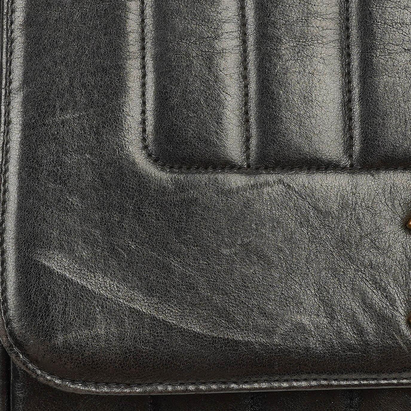 Chanel Lammleder Schwarz Vertikal Stepp Maxi CC Flap Schultertasche