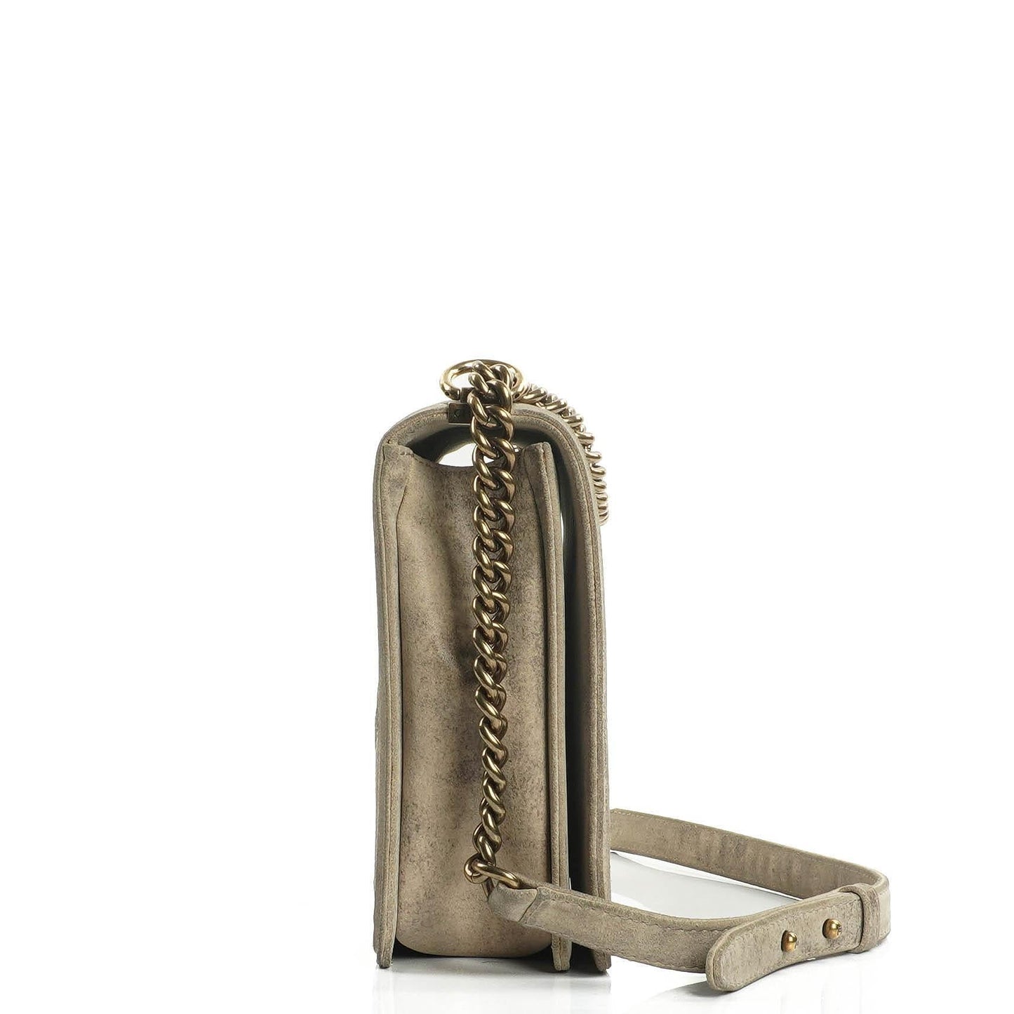 Chanel Große Boy 2013 Metiers D’Art Neutral Gepolsterte Abgenutzte Wildleder Flap Tasche mit Gealterten Goldbeschlägen