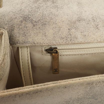 Chanel Große Boy 2013 Metiers D’Art Neutral Gepolsterte Abgenutzte Wildleder Flap Tasche mit Gealterten Goldbeschlägen