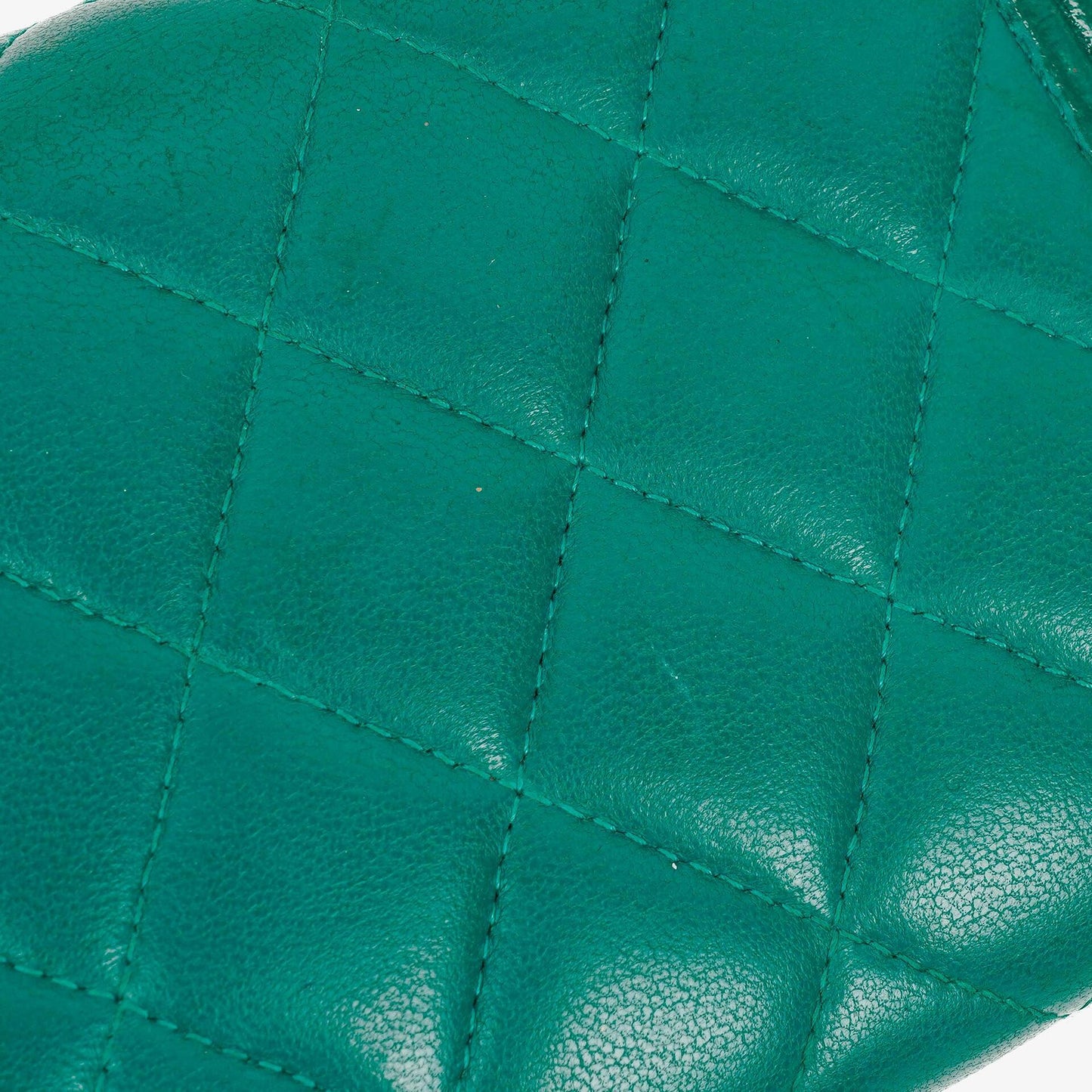 Chanel Boy Gusset große Klappgeldbörse aus gestepptem Lammleder in Metallic-Türkis