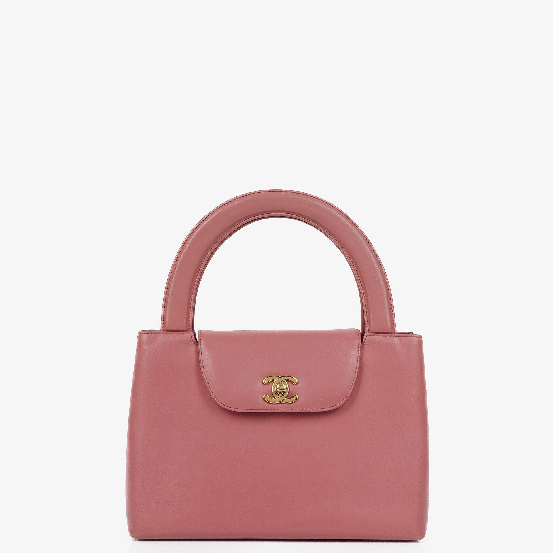 Chanel Large Kelly Einkaufstasche aus pinkem Lammleder mit 24K vergoldeter Hardware