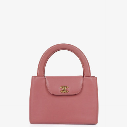 Chanel Large Kelly Einkaufstasche aus pinkem Lammleder mit 24K vergoldeter Hardware