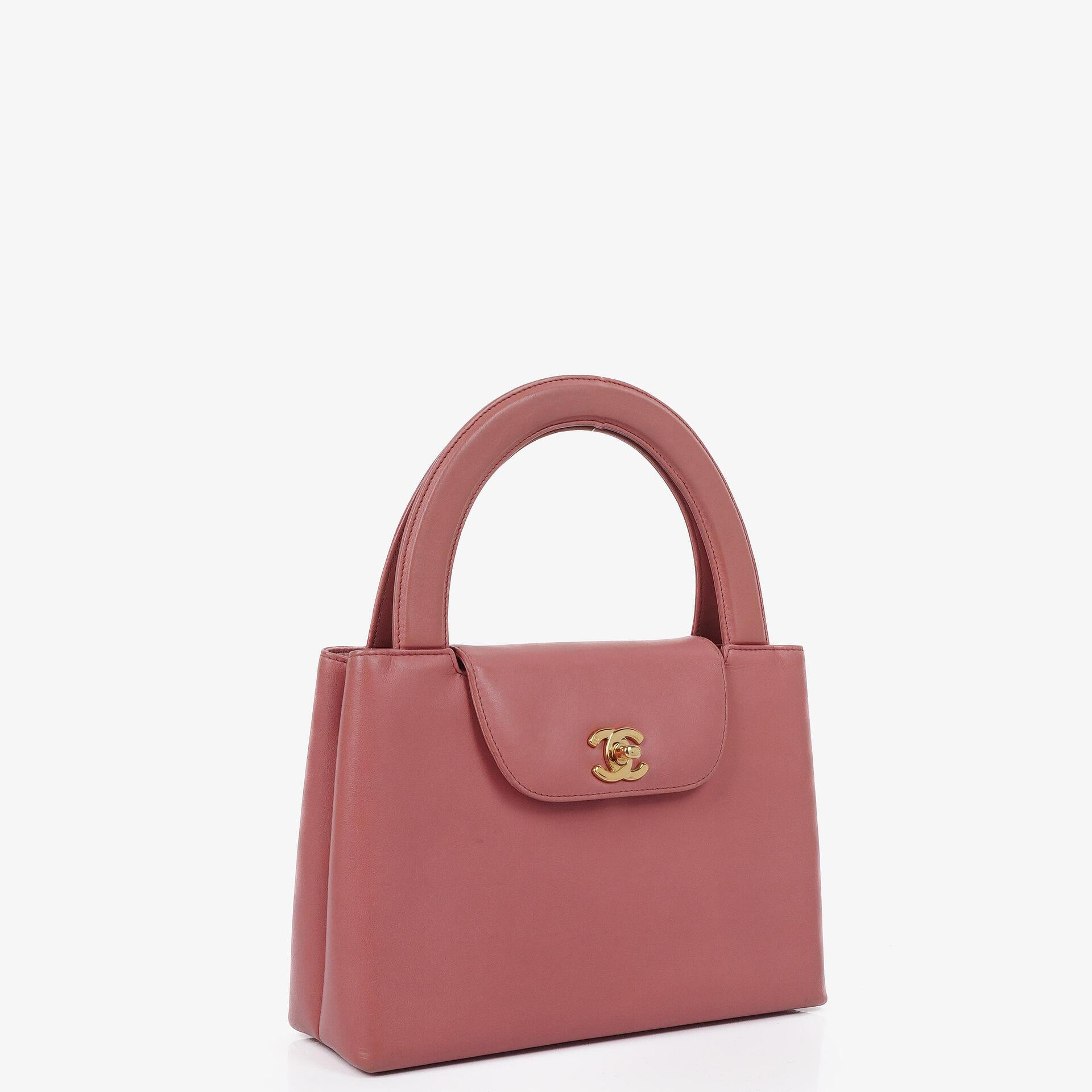 Chanel Large Kelly Einkaufstasche aus pinkem Lammleder mit 24K vergoldeter Hardware