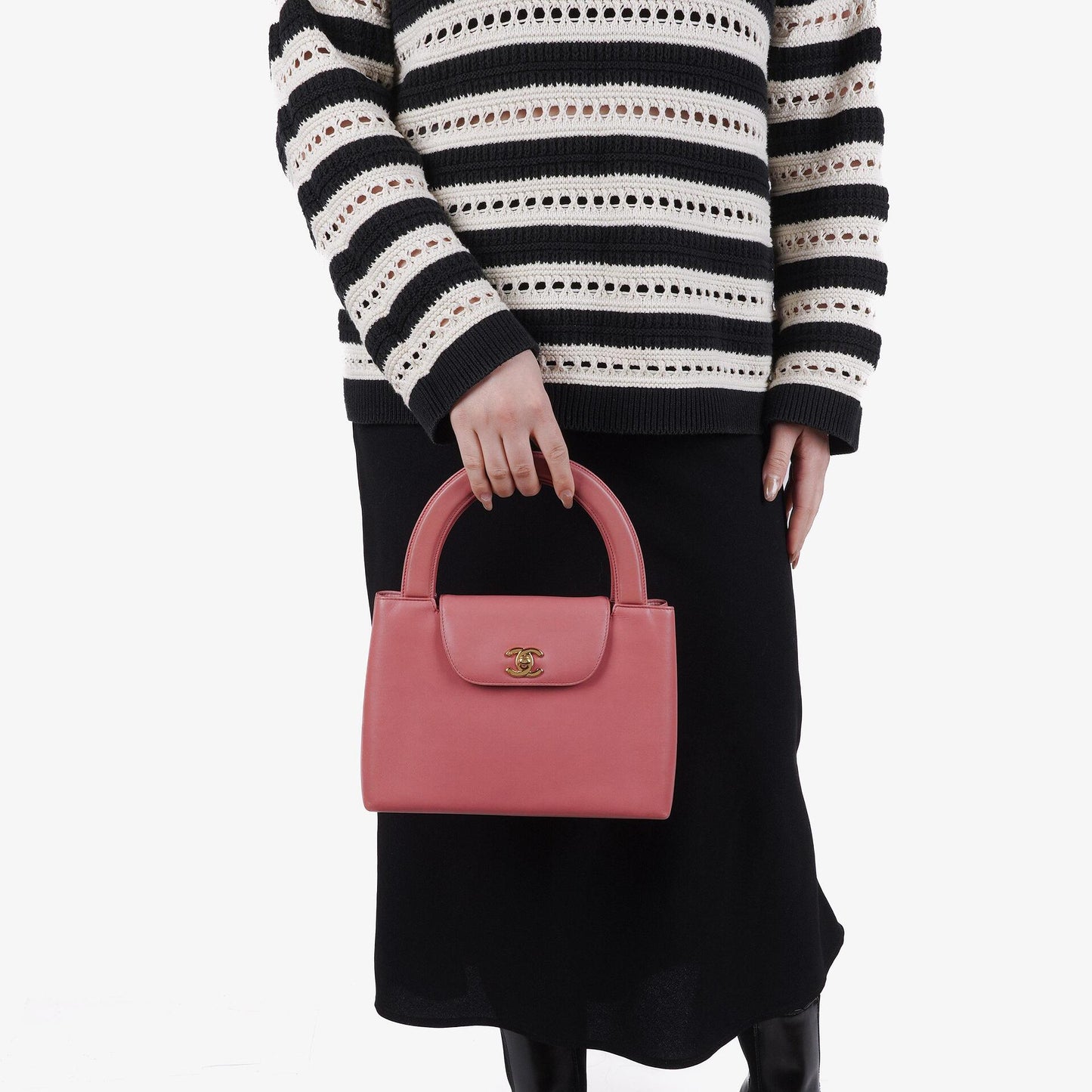 Chanel Large Kelly Einkaufstasche aus pinkem Lammleder mit 24K vergoldeter Hardware