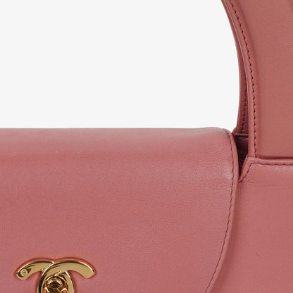 Chanel Large Kelly Einkaufstasche aus pinkem Lammleder mit 24K vergoldeter Hardware