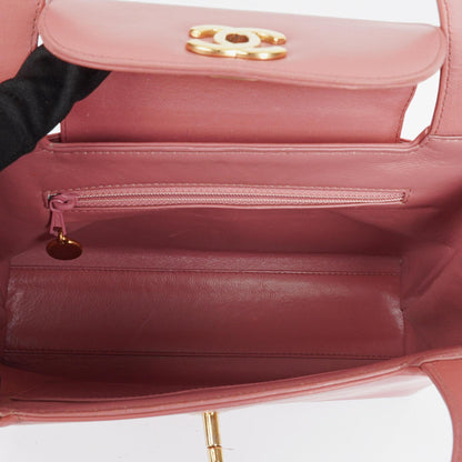 Chanel Large Kelly Einkaufstasche aus pinkem Lammleder mit 24K vergoldeter Hardware