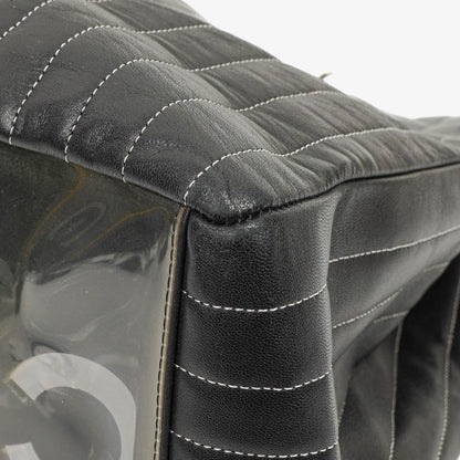 Chanel Mademoiselle Tote-Tasche Groß Schwarz Lammleder Steppung Vertikal