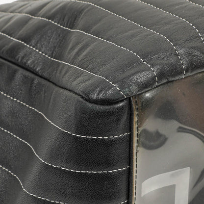 Chanel Mademoiselle Tote-Tasche Groß Schwarz Lammleder Steppung Vertikal