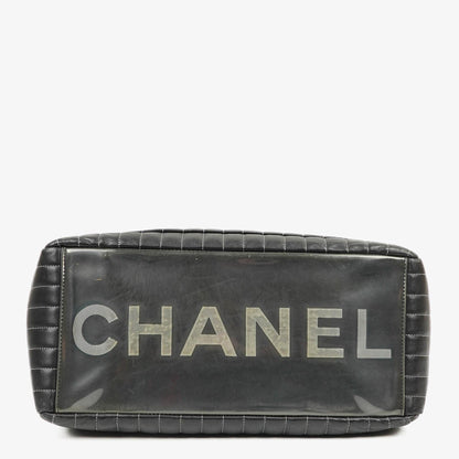 Chanel Mademoiselle Tote-Tasche Groß Schwarz Lammleder Steppung Vertikal