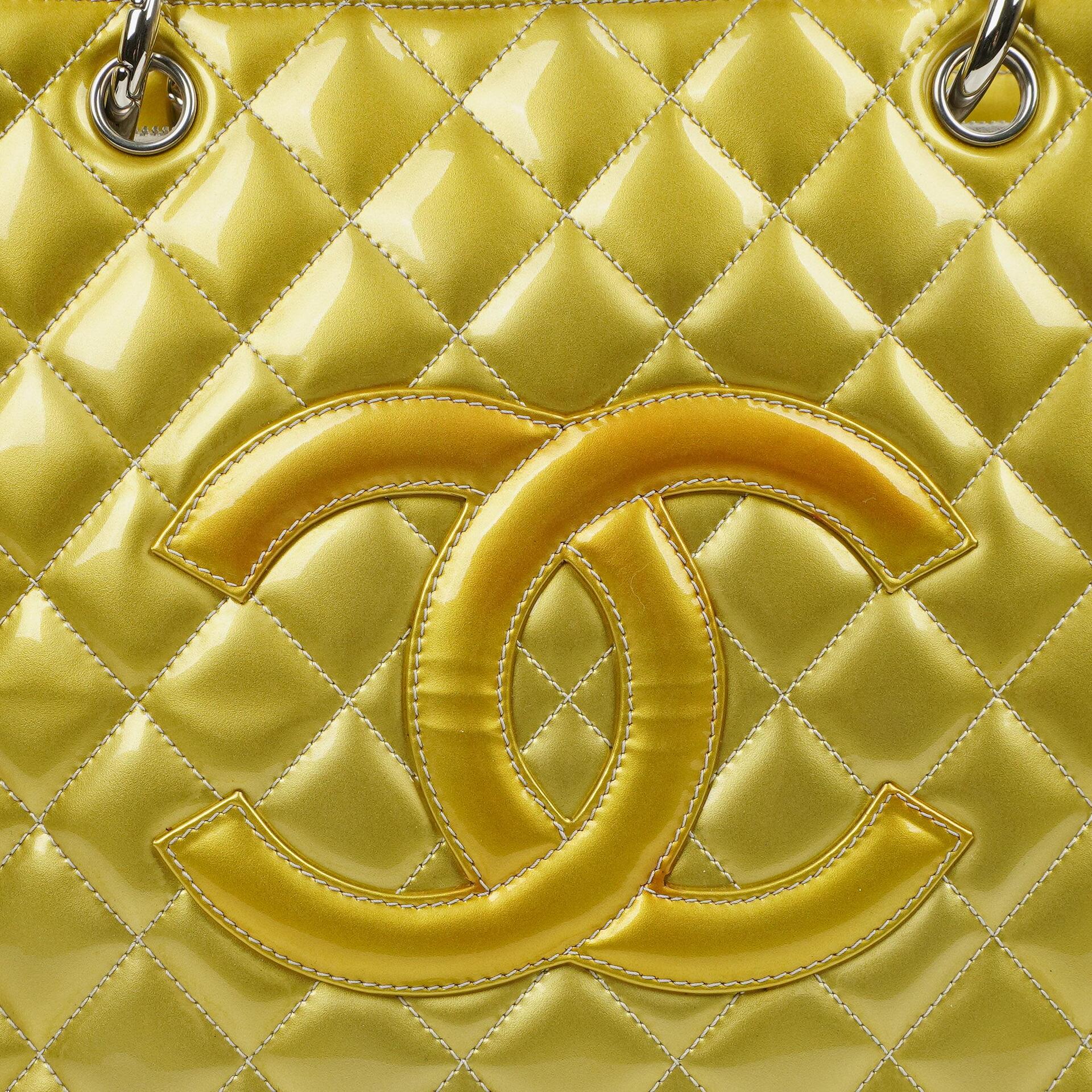 Chanel Große Gesteppt Lackleder Tote Tasche