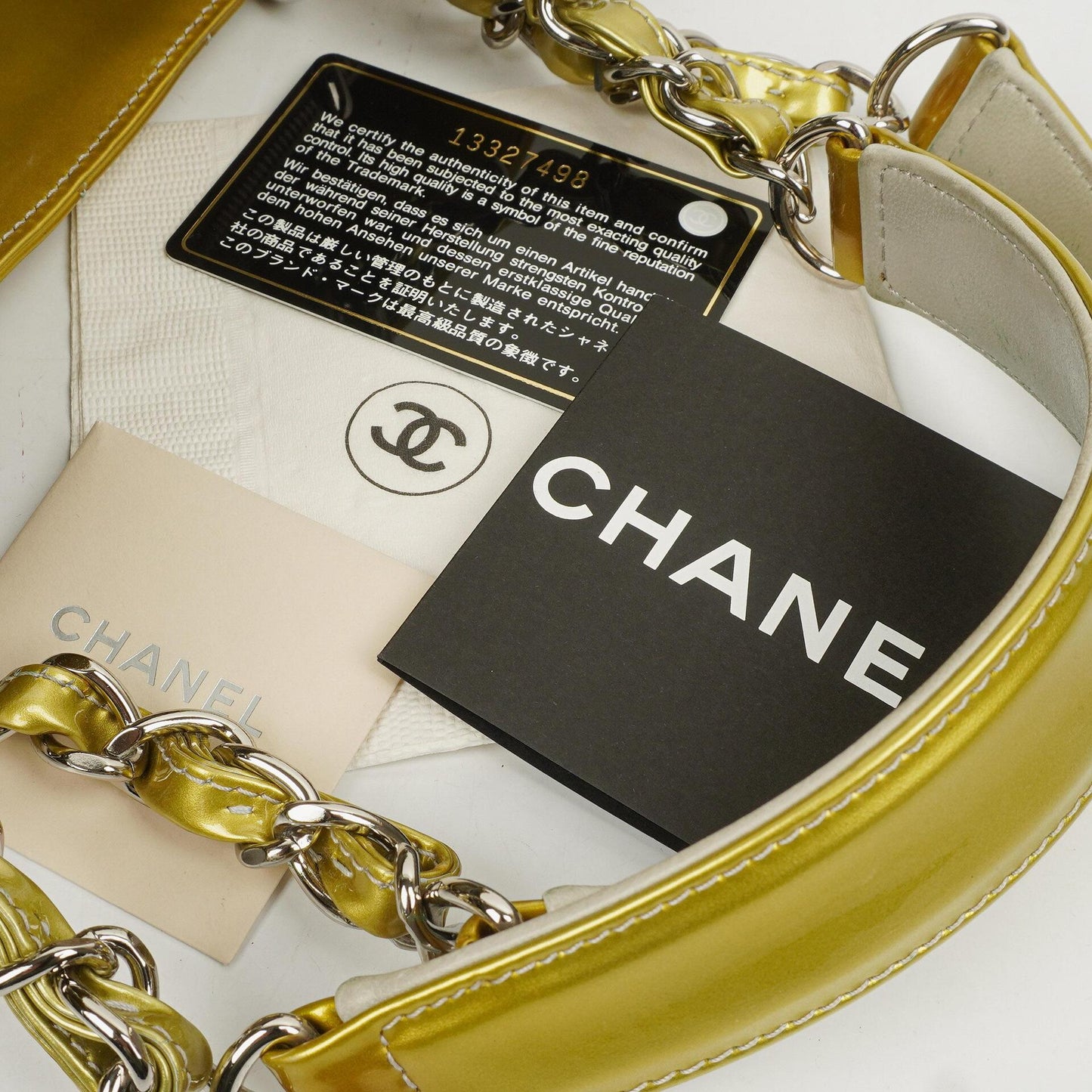 Chanel Große Gesteppt Lackleder Tote Tasche