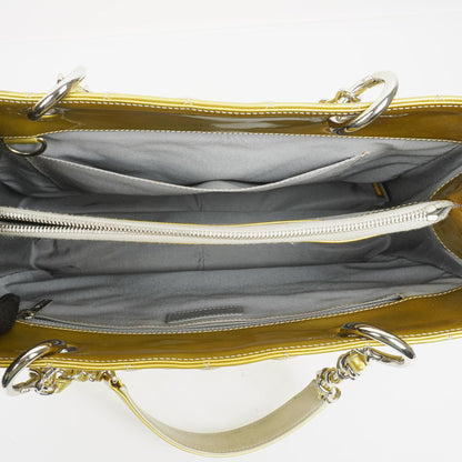 Chanel Große Gesteppt Lackleder Tote Tasche