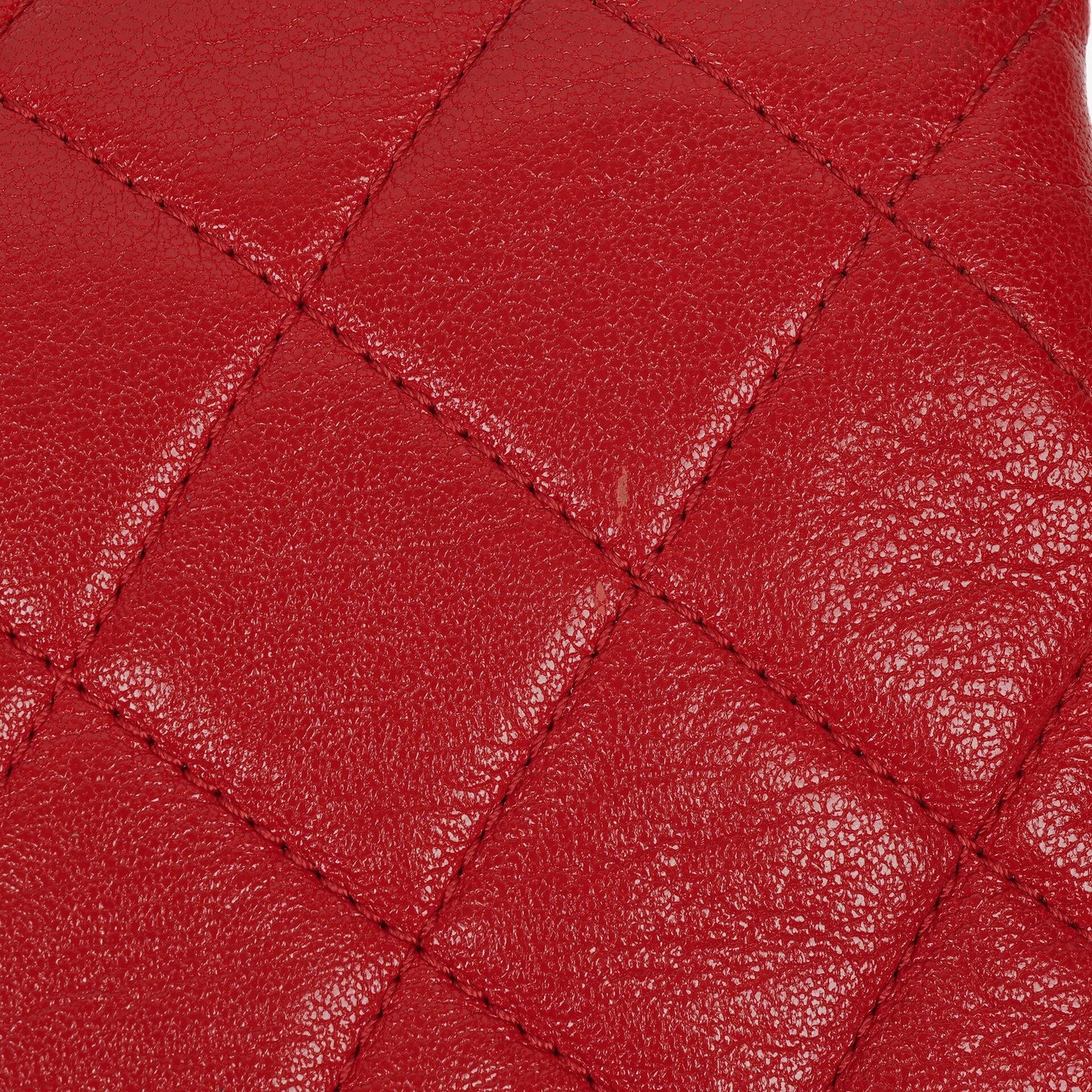 CHANEL Große Simply CC Rue Cambon Klappentasche aus rotem glänzendem Kalbsleder