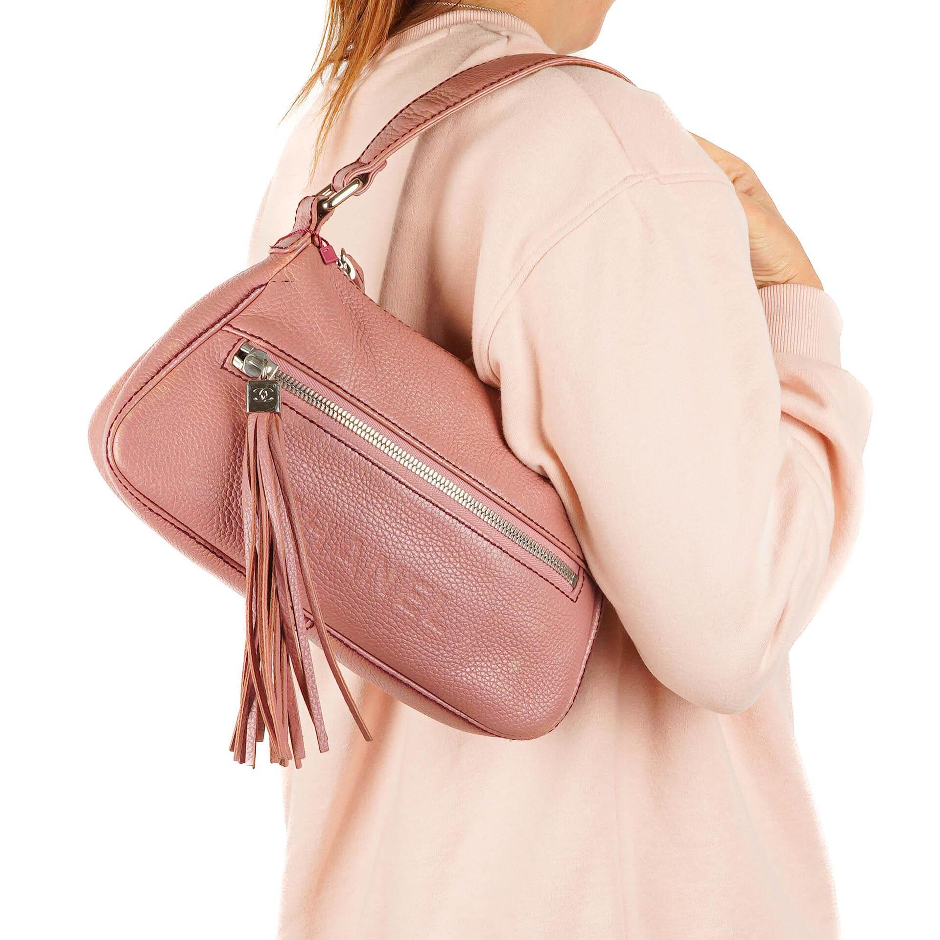 Chanel LAX Fronttasche Genarbtes Kalbsleder Schultertasche, 2003-2004