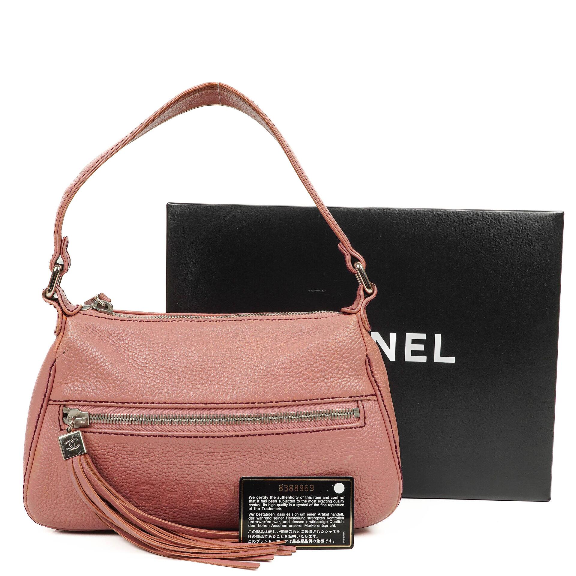 Chanel LAX Fronttasche Genarbtes Kalbsleder Schultertasche, 2003-2004