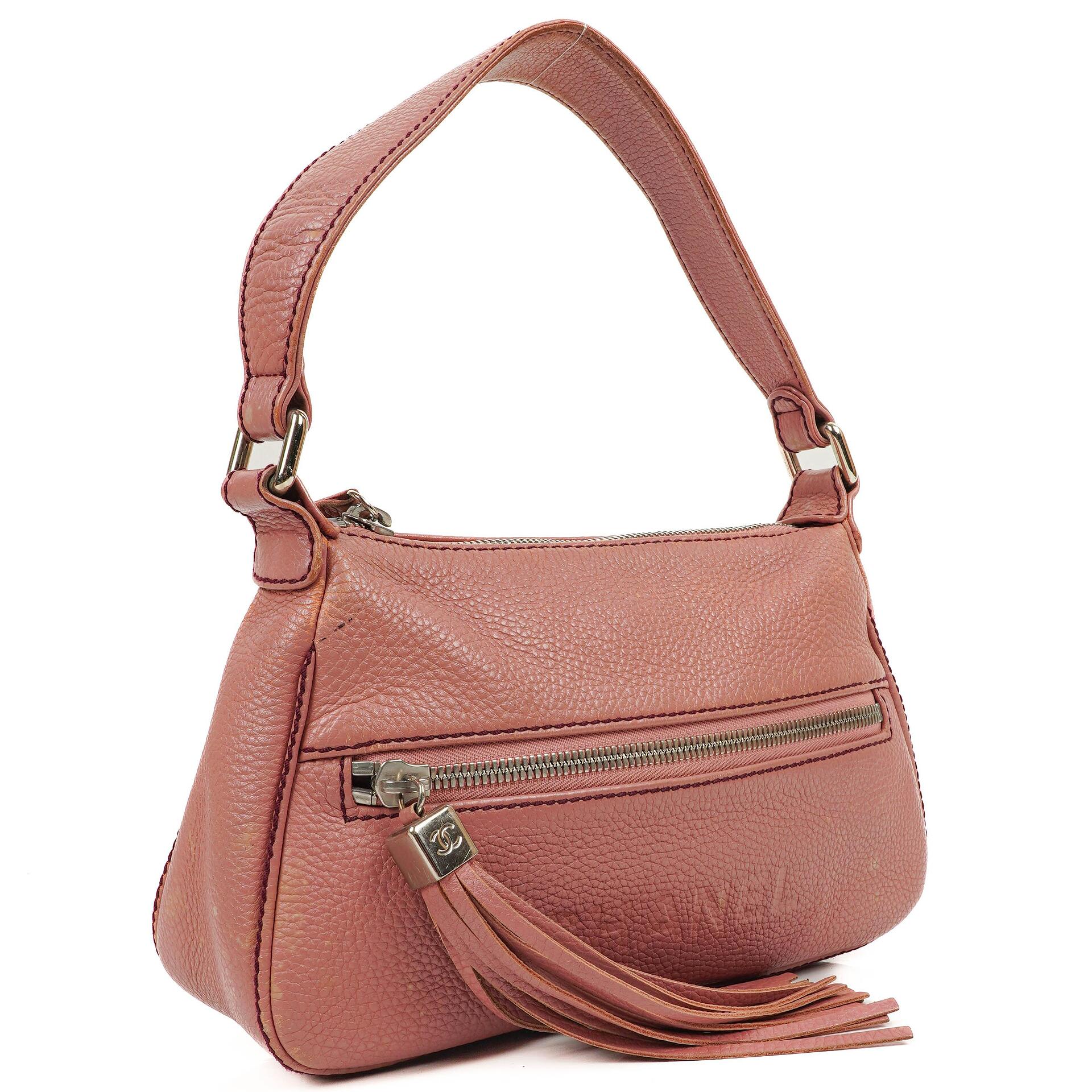 Chanel LAX Fronttasche Genarbtes Kalbsleder Schultertasche, 2003-2004