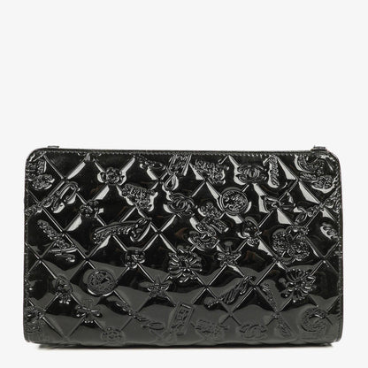 Chanel Lucky Charm Pochatte aus schwarzem Lackleder