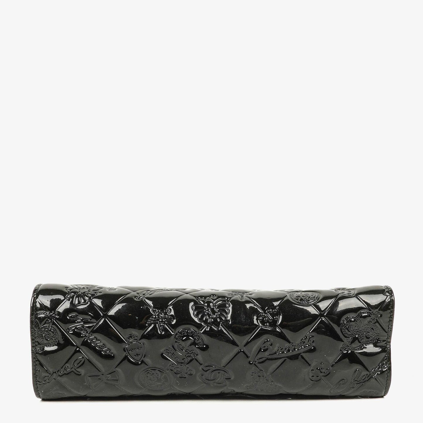 Chanel Lucky Charm Pochatte aus schwarzem Lackleder