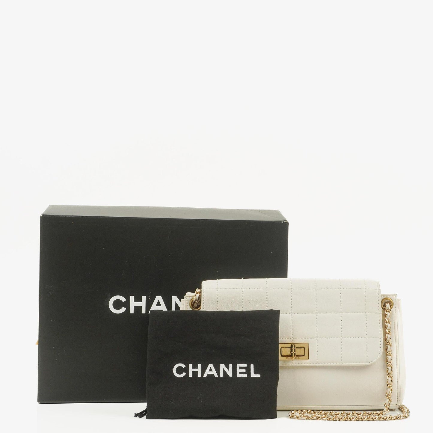 Chanel Mademoiselle Lock Accordion Chocolate Bar Klappentasche