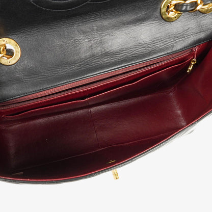 Chanel Maxi Jumbo CC Classic Single Flap Tasche in Schwarz aus gestepptem Lammleder mit 24K vergoldeten Beschlägen