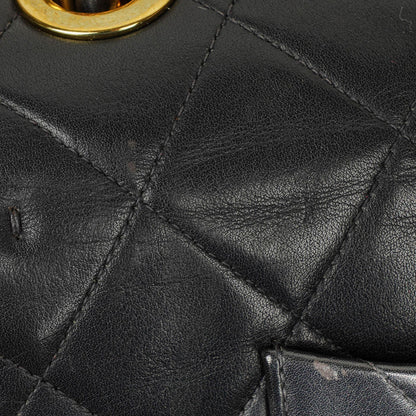 Chanel Maxi Jumbo CC Classic Single Flap Tasche in Schwarz aus gestepptem Lammleder mit 24K vergoldeten Beschlägen