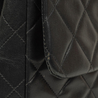 Chanel Maxi Jumbo CC Classic Single Flap Tasche in Schwarz aus gestepptem Lammleder mit 24K vergoldeten Beschlägen