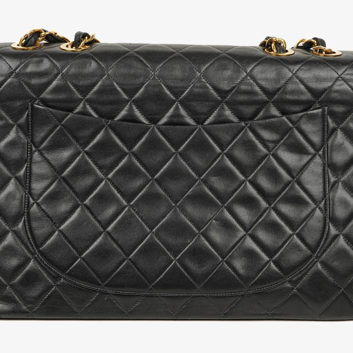 Chanel Maxi Jumbo CC Classic Single Flap Tasche in Schwarz aus gestepptem Lammleder mit 24K vergoldeten Beschlägen