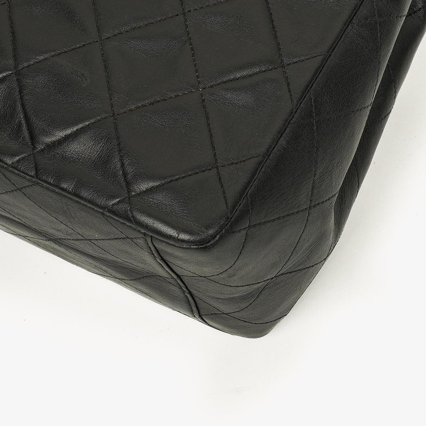 Chanel Maxi Jumbo CC Klassische Einfache Klappentasche Schwarz Gestepptes Lammleder 24K Vergoldete Beschläge
