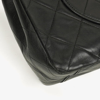 Chanel Maxi Jumbo CC Klassische Einfache Klappentasche Schwarz Gestepptes Lammleder 24K Vergoldete Beschläge