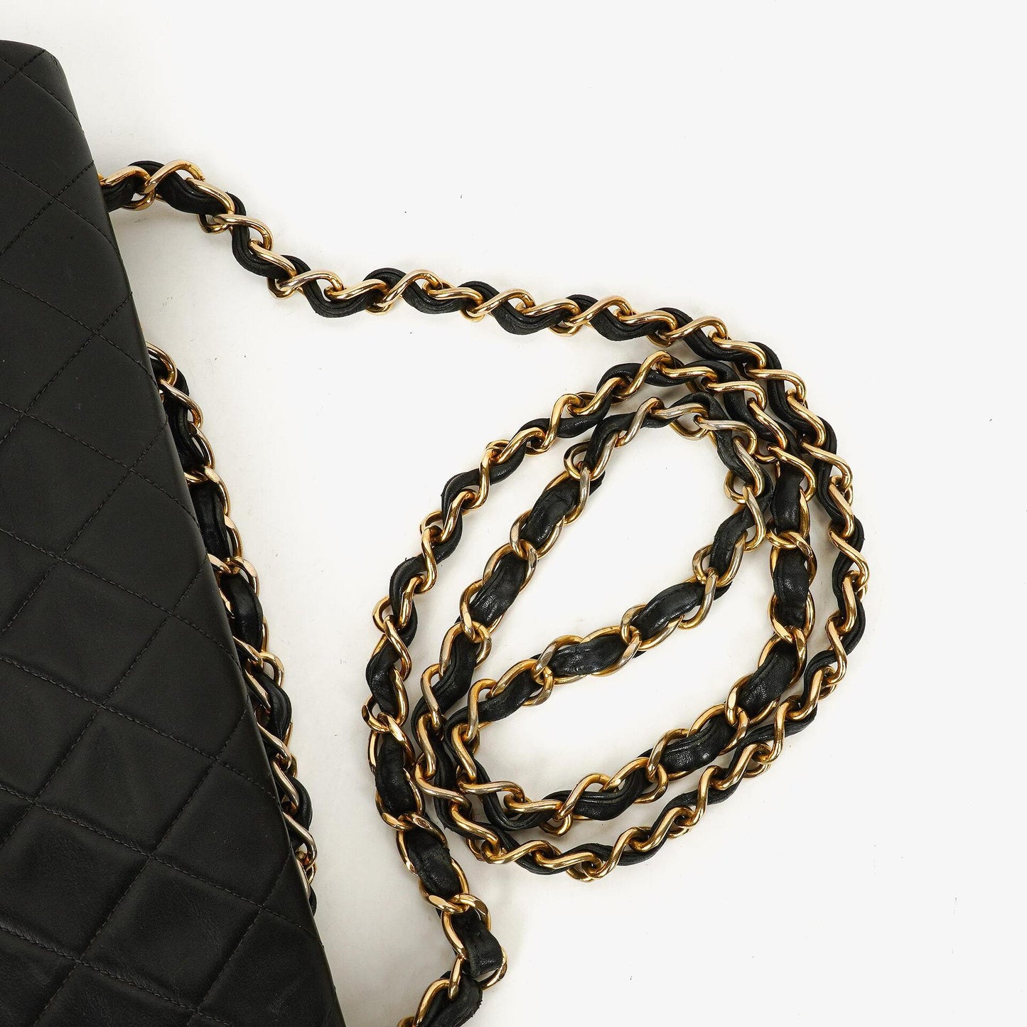 Chanel Maxi Jumbo CC Klassische Einfache Klappentasche Schwarz Gestepptes Lammleder 24K Vergoldete Beschläge
