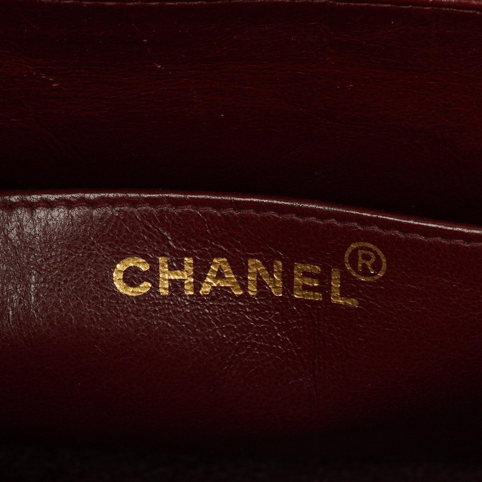 Chanel Maxi Jumbo CC Klassische Einfache Klappentasche Schwarz Gestepptes Lammleder 24K Vergoldete Beschläge
