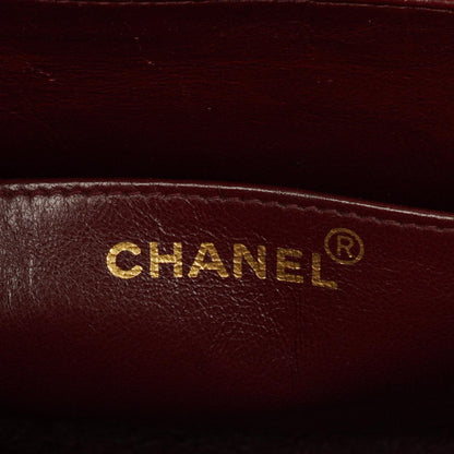 Chanel Maxi Jumbo CC Klassische Einfache Klappentasche Schwarz Gestepptes Lammleder 24K Vergoldete Beschläge