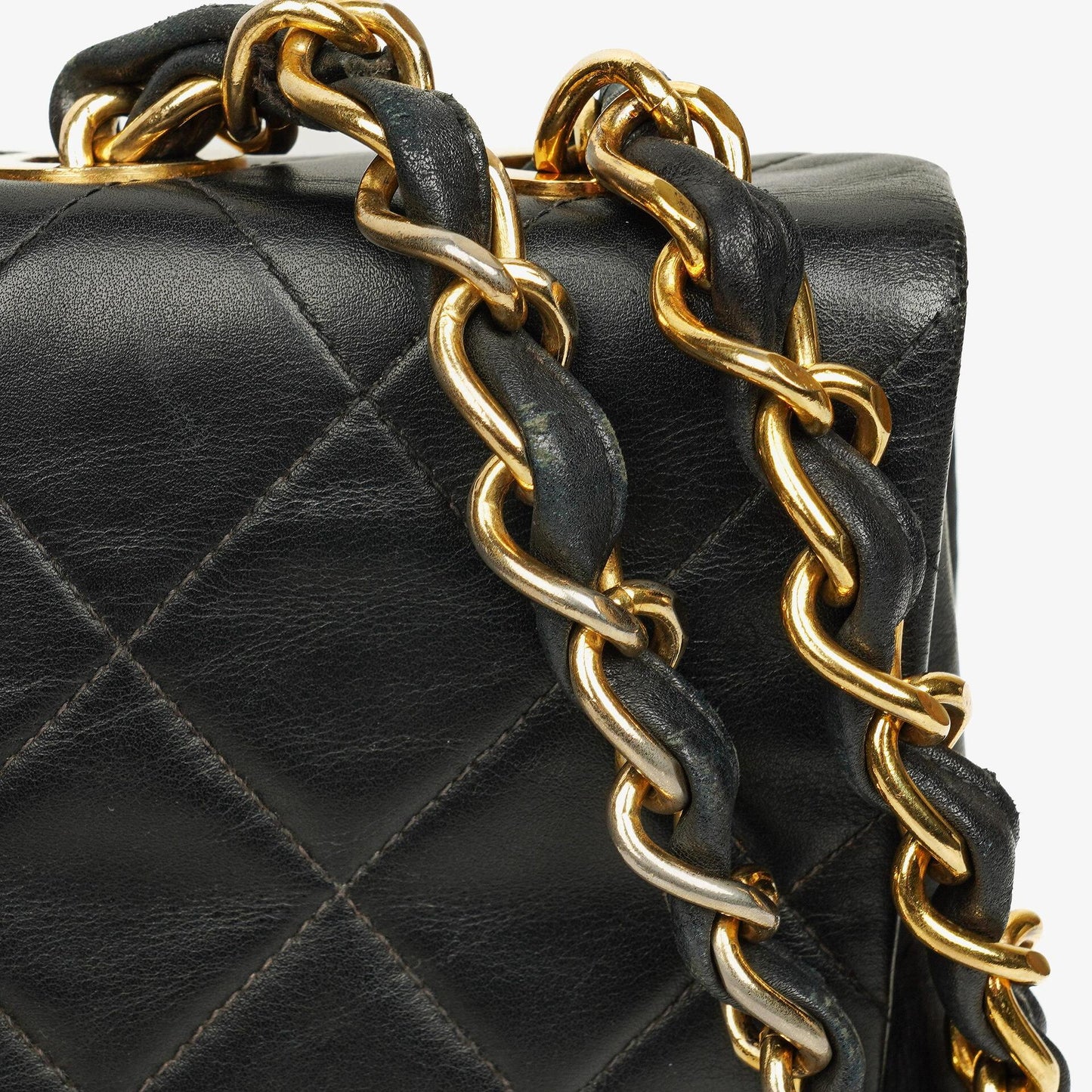 Chanel Maxi Jumbo CC Klassische Einfache Klappentasche Schwarz Gestepptes Lammleder 24K Vergoldete Beschläge