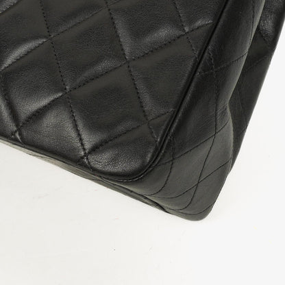 Chanel Maxi Jumbo Classic Single Flap Tasche Schwarz gestepptes Lammleder 24K vergoldete Hardware