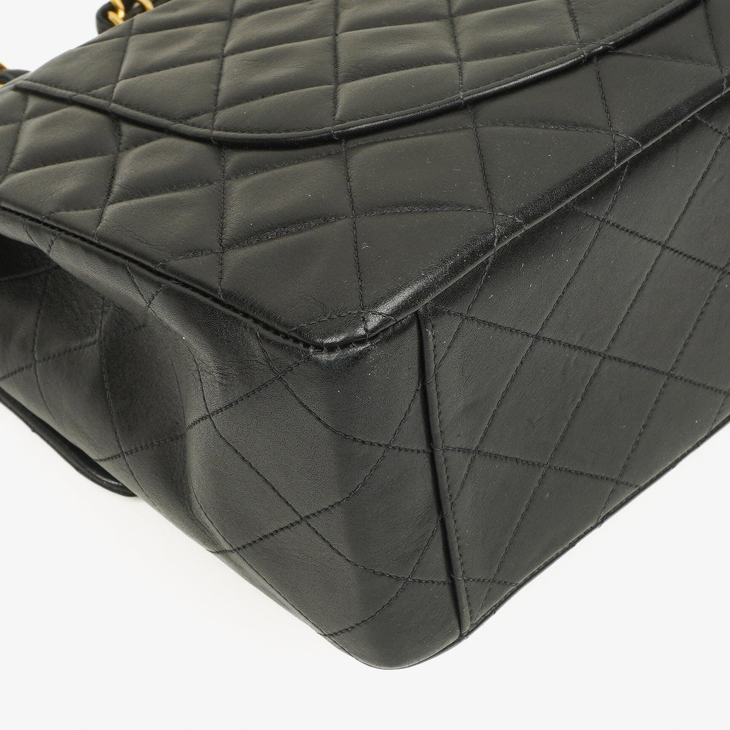Chanel Maxi Jumbo Classic Single Flap Tasche Schwarz gestepptes Lammleder 24K vergoldete Hardware