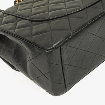 Chanel Maxi Jumbo Classic Single Flap Tasche Schwarz gestepptes Lammleder 24K vergoldete Hardware