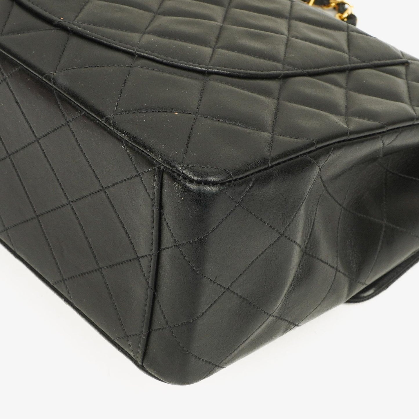 Chanel Maxi Jumbo Classic Single Flap Tasche Schwarz gestepptes Lammleder 24K vergoldete Hardware