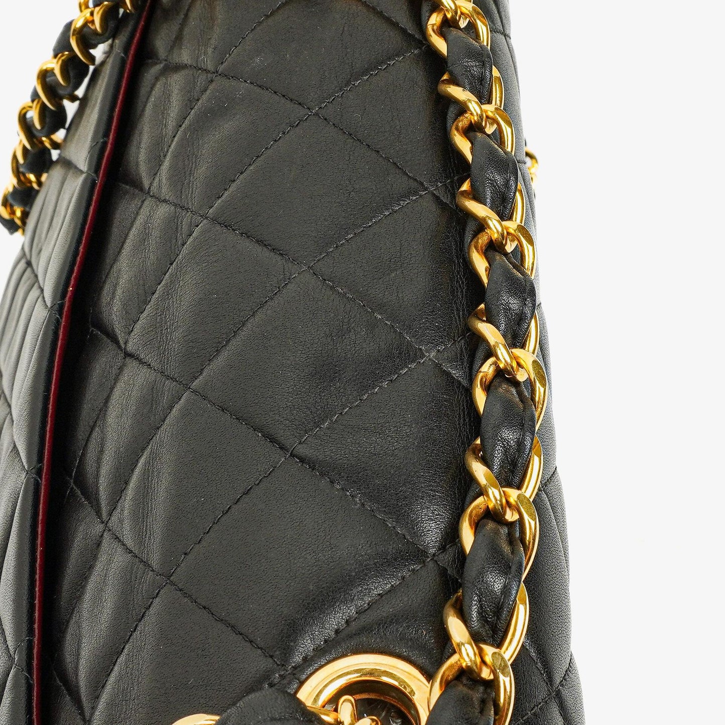 Chanel Maxi Jumbo Classic Single Flap Tasche Schwarz gestepptes Lammleder 24K vergoldete Hardware
